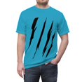 thumbnail image 5 of Effete Feline Claw Marks Scratch Unisex Cut & Sew Tee (AOP), 5 of 7