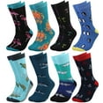 thumbnail image 2 of Falari 8 Pairs Men Fancy Colorful Funny Novelty Casual Dress Crew Socks, 2 of 2