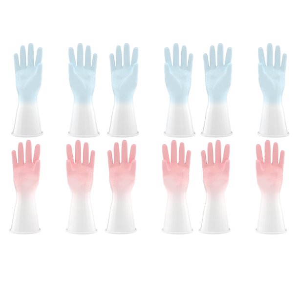 Guantes de limpieza, guantes para lavar platos, guantes de cocina de goma reutilizables resistentes, 3 pares