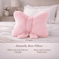 thumbnail image 2 of 2 Pack Bow Pillow, Throw Pillow for Couch, Cute Decorative Pillows, Soft Pink Aesthetic Home Decor, Lumbar Support Pillow for Bedroom, Sofa or Chair, 15 x 12.5 Inch, 2 of 8