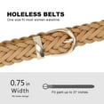 thumbnail image 4 of Earnda 2 Pack Thin Braided Belts for Women Classic Waist Belt Skinny Woven Strap for Jeans Pants Dress Black Beige Small, 4 of 6