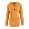 thumbnail image 4 of Xcmzpl Women's Hoodies Loose Fit Solid Color Hooded Sweatshirt Travel Sweater Tops Cotton Long Sleeve T-shirts Fall Fashion, 4 of 5