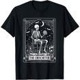 thumbnail image 1 of Skeleton The Crocheter Tarot Card Knitter Crochet Lover T-Shirt - White - 3XL, 1 of 3