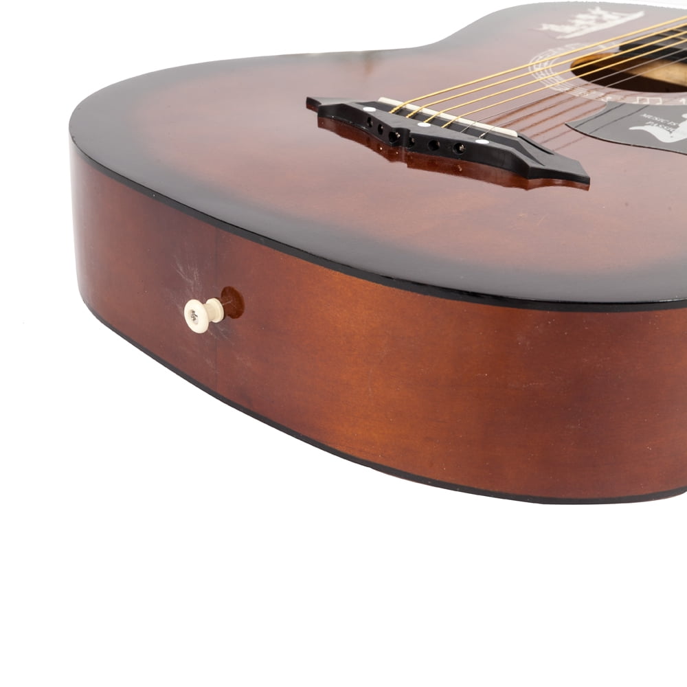 Private Jungle 38" Cutaway Guitar, Basswood Beginner Electric Guitar with Bag String Set,Coffee