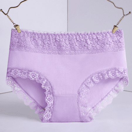 Fulorrnie Underwear for Women Plus Size High Cut Comfort Breathable Panties Briefs Elastic Waist Seamless Stretchable Panty  Purple  L