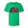 thumbnail image 2 of Wild Bobby, Colorful Rainbow Cat Animal Lover Mens Premium Tri Blend T-Shirt, Envy, Small, 2 of 3