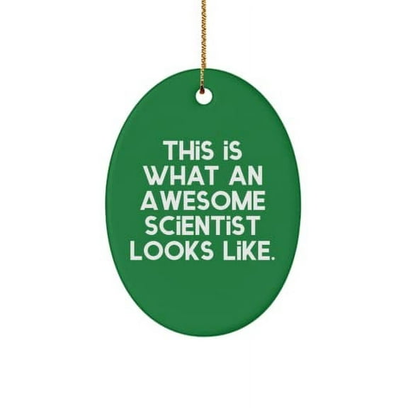 Unique Scientist Gifts, This is What an Awesome Scientist Looks Like., Motivational Oval Ornament for Men Women from Team Leader