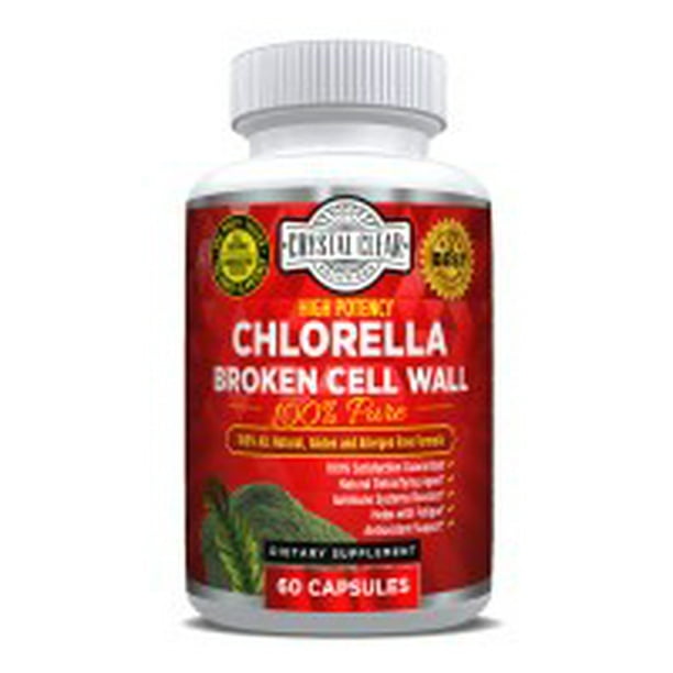 Chlorella Capsules, Source of Chlorophyll & CGF1200mg Pure Natural Detox Superfood, Rich in B