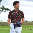 thumbnail image 3 of Fotbe Ripe Red Cherry Camiseta Polo de Golf para Hombre con Estampado – Camisa Deportiva Transpirable con Cuello Abotonado-X-Large, 3 of 6