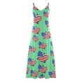 thumbnail image 5 of Viikei Summer Dresses for Women Plus Size,Women's Summer Print Casual Loose Sleevless V-Neck Dress Green XXXL, 5 of 5