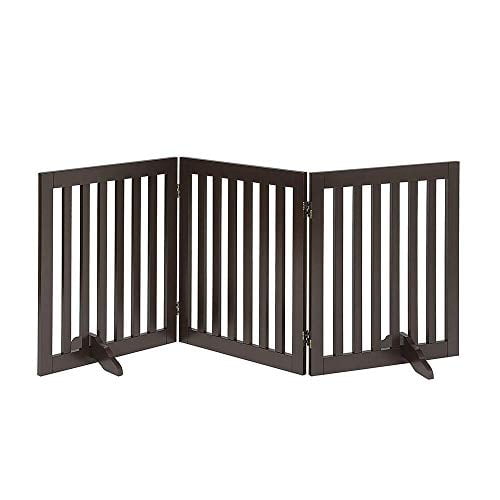 beeNbarks Freestanding Pet Gate for Dogs with 2PCS Support Feet, Foldable  Wooden Dog Gates for Doorways Stairs, Indoor Pet Puppy Safety Fence,  Espresso - Walmart.com