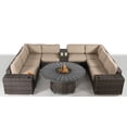 thumbnail image 4 of Living Source International 12-Piece Wicker Sectional Set w/Cushions - Espresso, 4 of 5