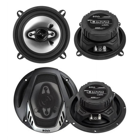 2) Boss NX524 5.25" 300W   2) NX654 6.5" 400W 4-Way Car Audio Coaxial Speakers