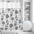 thumbnail image 2 of No Hook Shower Curtain, Black Coastal Shower Curtains for Bathroom with See Through Top Window, Coral Starfish Seaside Summer Beach Waterproof & Washable Bath Curtain 60"x72", 2 of 9