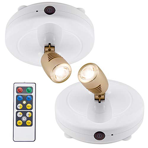 3W LED Picture Spotlight Wireless Light Fixture Battery-Powered Lamp Button Shop 