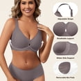 thumbnail image 3 of Qylux Plus Size Womens Wireless Jelly Bras No Underwire Seamless Push Up Supportive Full Coverage Comfortable Everyday Tshirt Bralettes,Grey,2XL, 3 of 7