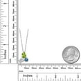 thumbnail image 4 of 925 Silver and 10K Yellow Gold Peridot and Lab Grown Diamond and Persian Blue Moissanite Pendant Necklace for Women | 2.29 Cttw | Pear Shape 8X6MM | Oval 7X5MM | Round 5MM | with 18 inch Chain, 4 of 4