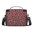 thumbnail image 3 of Football Icon Darkblue Pattern Insulated Lunch Box for Women Men, Medium Leakproof Cooler Bag with Adjustable Strap, 10"x6.7"x8", 3 of 6