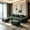 Green + 3 Seat, variant on AUU Streamlined Design Modular 3-Seat U-Shape Sectional Sofa with French Edge Piping, No Assembly Required, Velvet Couch with Throw Pillows and 2 Movable Ottomans