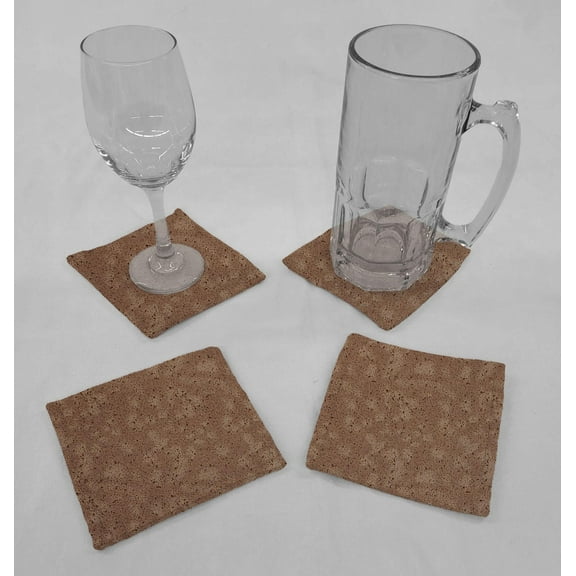 Splatter Cloth Coasters by Penny's Needful Things (Set of 4) Chocolate Brown