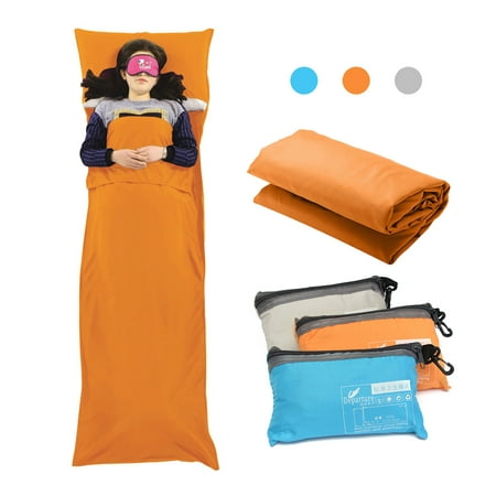 Travel Camping Sheet, Envelope Sleeping Bag Antimicrobial Soft Liner - Compact Sleep Sheet with Lightweight Carry