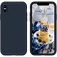 thumbnail image 1 of iPhone Xs Case, iPhone X Case, Liquid Silicone Soft Gel Rubber Slim Cover Microfiber Cloth Lining Cushion Shockproof Full Body Protective Case for iP, 1 of 4