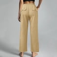 thumbnail image 6 of Womens Pants Casual Solid Color Loose Pockets Elastic Belt Waist Pants Long Trousers, 6 of 6