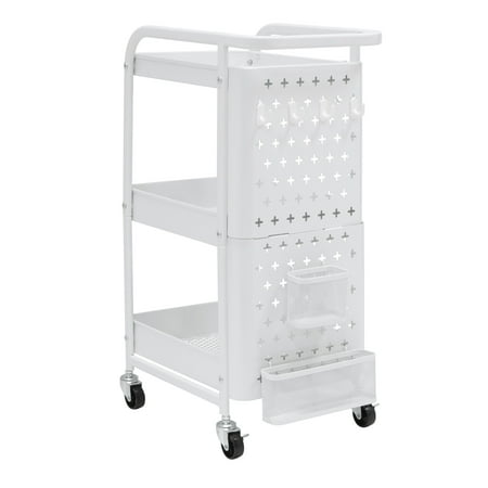 Studio Designs - Streamline 3-Tier Metal Multiuse Organizer Cart - White