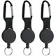 thumbnail image 1 of Llavero retráctil de 3 piezas, mosquetón con enrollador retráctil con cable de acero de 80 cm, llaves retráctiles para pantalones y cinturones - Negro, 1 of 2