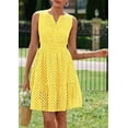 thumbnail image 5 of PRETTYGARDEN Women's Summer Dresses Sleeveless V Neck Eyelet Hollow Out Swing A Line Beach Vacation Sun Dress, 5 of 10