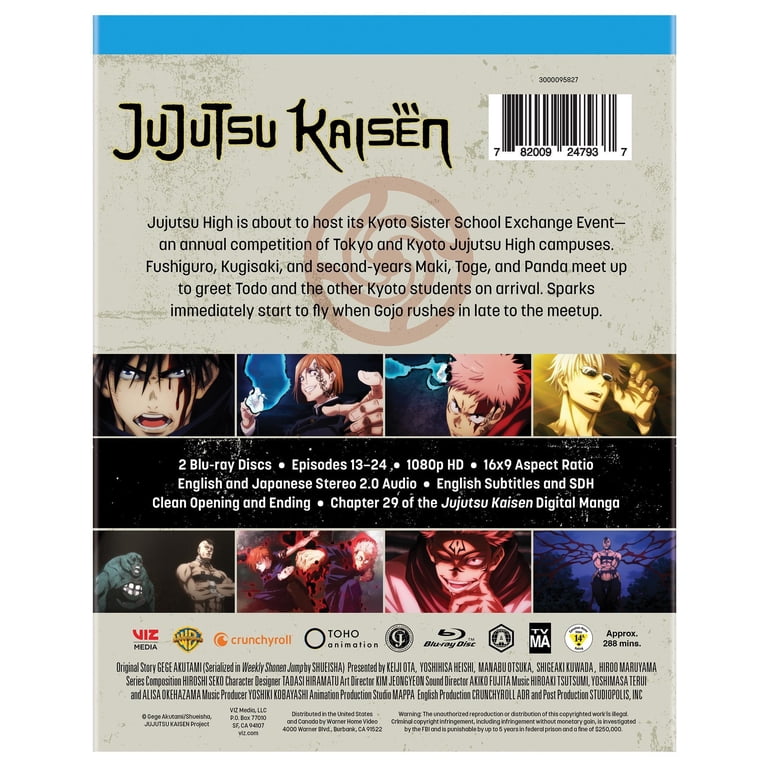 VIZ Media, Jujutsu Kaisen: Season 1 Part 2, Blu-ray - Walmart.com