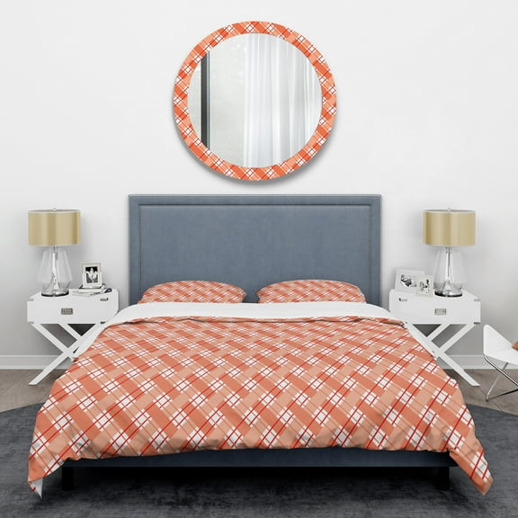 Designart 'Retro Checkered Pattern I' Mid-Century Modern Duvet Cover Set