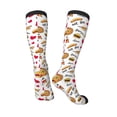 thumbnail image 4 of Daiia Sports Socks Fast Food Printed Novelty Crew Socks for Men Women Knee High Socks Cotton Socks Soft & Breathable Support Unisex Socks, 4 of 9