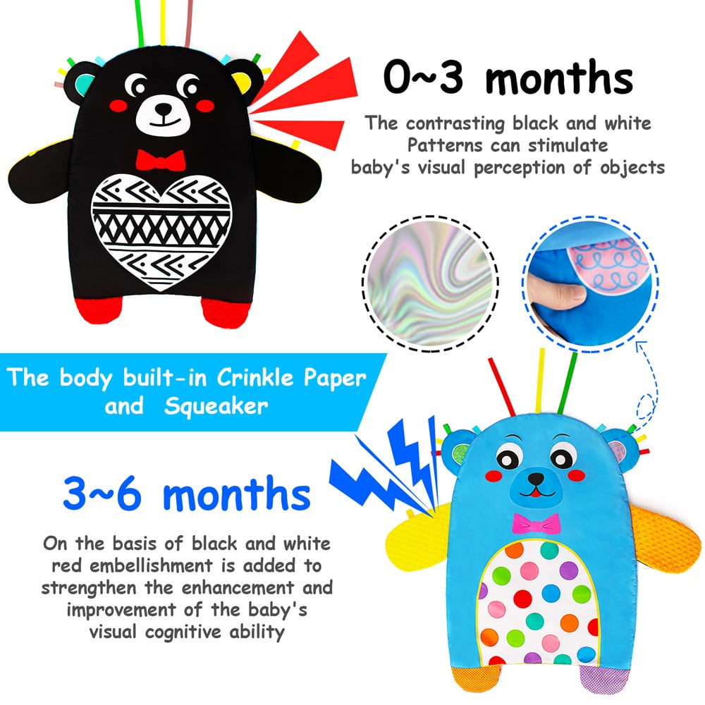 Tummy Time Pillow Tummy Time Toys TummyTime Mirror Tummy Time Mat high contrast baby toys black and white baby toys baby toys 0-6 months infant toy car seat toys crinkle toys for baby