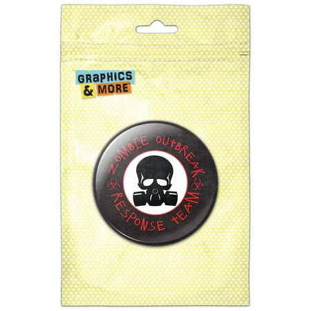 

Zombie Outbreak Response Team Gas Mask Distressed Red Refrigerator Button Magnet