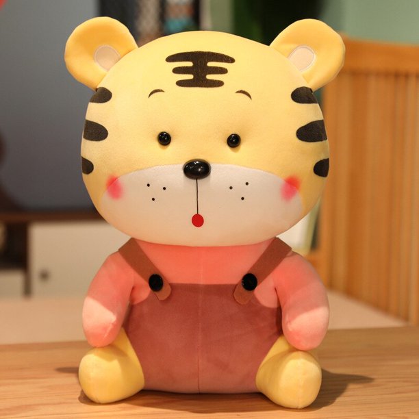 Cute / Soft / Cartoon / Tiger Plush Toys / Dressed Tiger Dolls / Children's Birthday Gifts / Christmas Giftspink23cm Deng Xun unisex