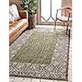 thumbnail image 3 of Unique Loom Outdoor Collection Transitional Indoor & Outdoor Traditional Floral Border Area Rug, 4 x 6 ft, Green/Gray, 3 of 4