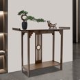 thumbnail image 5 of TFCFL 2 Tier Console Table Sofa Side Table Couch Desk Bamboo Storage Shelf For Entryway Living Room, 5 of 16