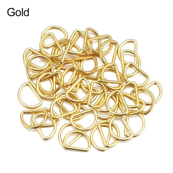 50pcs Newest 4 colors 10mm Stuffed Toys D-Buckle Diy Dolls Buckles Belt Buttons Doll Bags Accessories GOLD