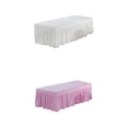 thumbnail image 1 of 2 uds de de masaje estándar cubierta de sábana de colchón de cama facial de belleza con cenefa de caída de 21 pulgadas 73x28 pulgadas blanc Baoblaze  Hoja de cenefa de mesa de masaje, 1 of 8