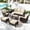 Beige, variant on SUMMIT LIVING 7-Seat Wicker Outdoor Patio Furniture Set with Ottomans, Metal Sectional Patio Conversation Set, Red