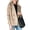 Khaki, variant on Women's Double Breasted Wool Pea Coat Notched Lapel Ribbed Knit Long Sleeve Short Blazer Jacket Fall Outerwear Coat