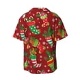 thumbnail image 2 of Vsdgher X-mas and New Year Print Men's Wrinkle Free Untucked Cuban Shirt Business Casual Button Down Shirts Short Sleeve Shirt, 2 of 7