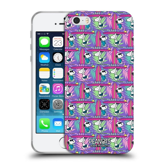 Head Case Designs Officially Licensed Peanuts Snoopy Aloha Disco Surf Pattern Soft Gel Case Compatible with Apple iPhone 5 / 5s / iPhone SE 2016