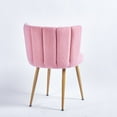 thumbnail image 6 of Dining Chairs Set of 2,Upholstered Dining Side Chairs with Wood Legs and Comfy Backrest,Modern Simple Style Soft Padded Seat,Tufted Armless Leisure Chair for Living Room, Bedroom, Kitchen,Pink, 6 of 9