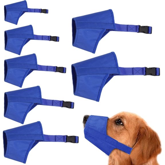 Dog Muzzles Suit, 7 PCS Adjustable Breathable Safety Small Medium Large Extra Dog Muzzles for Anti-Biting Anti-Barking Anti-Chewing Safety Protection