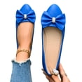 thumbnail image 4 of Samdudou Ballet Flats for Women Pointed Closed Toe Slip On Dress Shoes Large Bowknot Detail with Rhinestone Accent for Wedding Party, 4 of 9