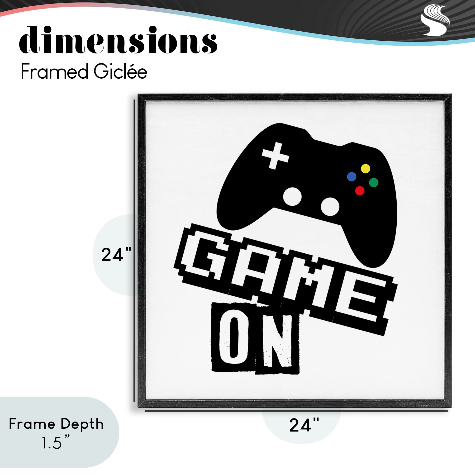 Stupell Industries Playful Game On Black Framed Giclee Art, design by Marcus Prime