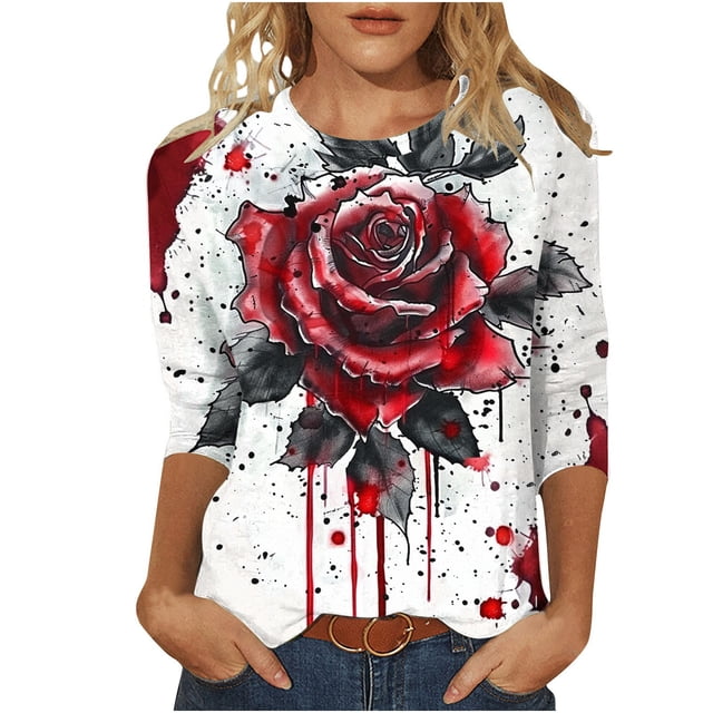 Pisexur Chandails en Molleton d'Halloween pour Femmes Manches 3/4 Col Rond Chandails en Molleton Graphiques Amusants Chandails à Capuchon Chandail Tops Tendance Automne Chandail Tops Blouses
