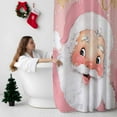 thumbnail image 5 of Merry Christmas Bathroom Shower Curtain Pink Santa Claus Poinsettia Winter Snowflake Waterproof Washable Shower Curtains for Bathtub Bath Decor with Grommets and Hook 66 X 72 Inch, 5 of 8